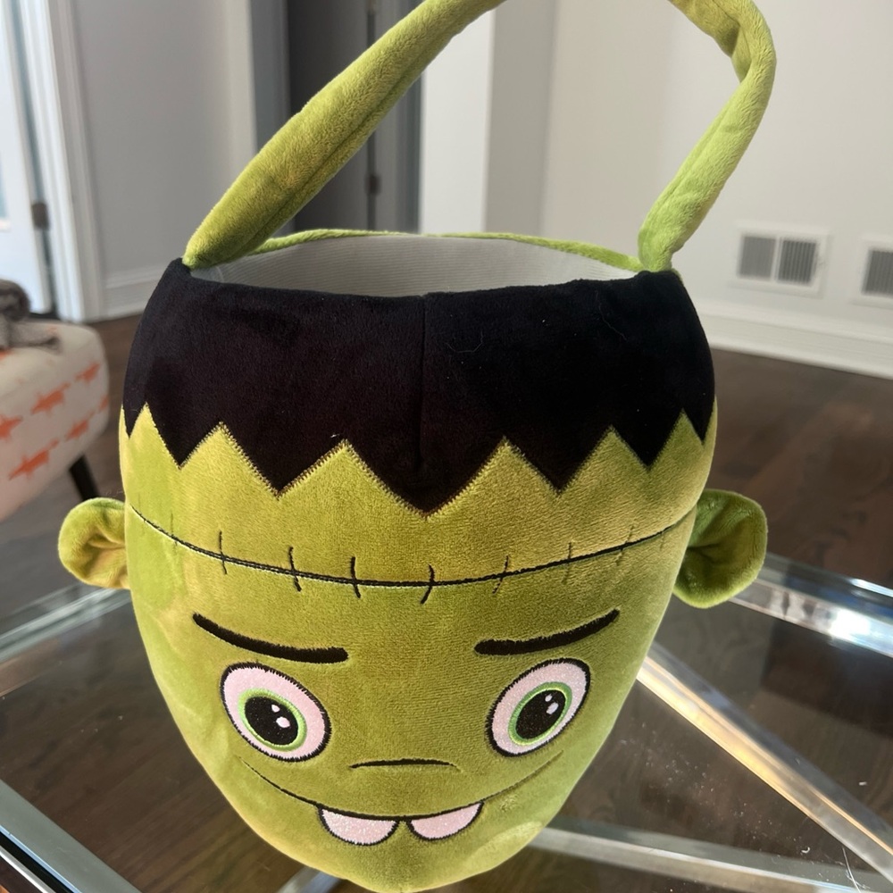 Green Monster/Frankenstein Plush trick or treat Bucket